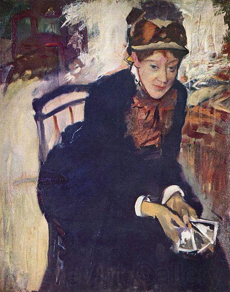 Edgar Degas Portrat der Miss Cassatt, die Karten haltend Spain oil painting art